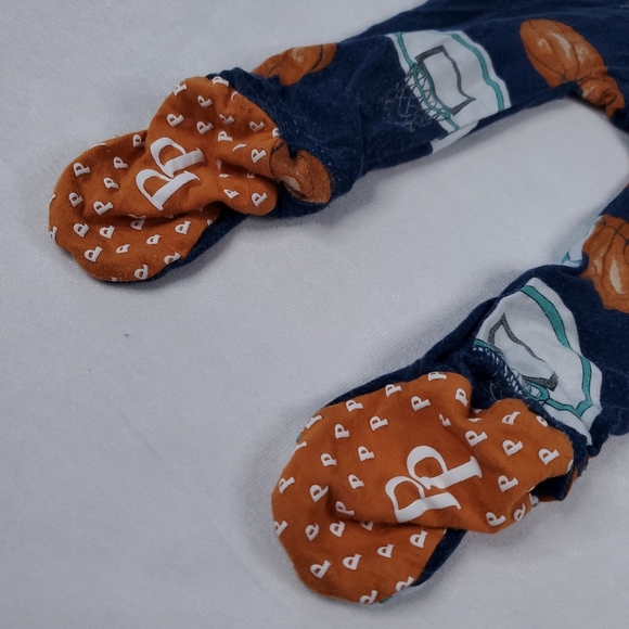 Posh Peanut Basketball Footed Sleepers Pajamas Footies Bamboo 3-6 Months - Picture 11 of 11